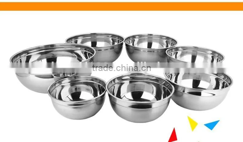 Mirror polishing stainless steel soup basin mixing salad bowls set