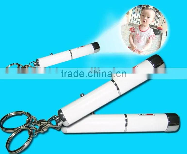 Newest Style led projector keychain torch led projector keyring led logo customed torch keyring