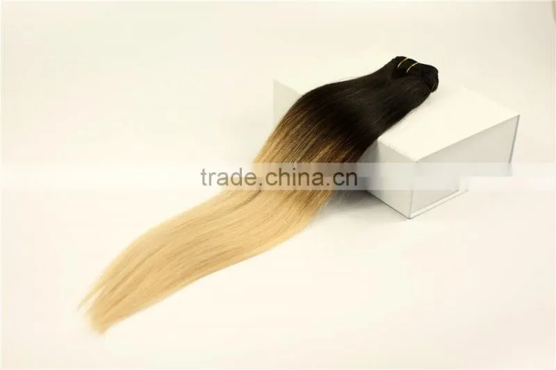 Virgin Asian ombre bundles two tone human hair weave