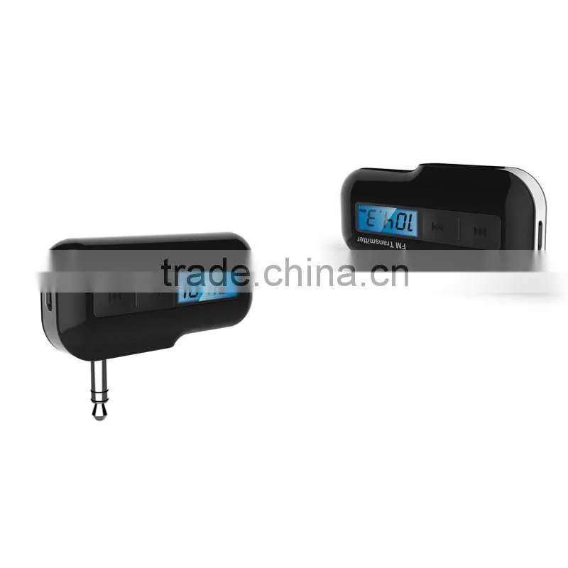 fm transmitter 3.5mm Full frequency, LCD backlight display for cell phone, MP3