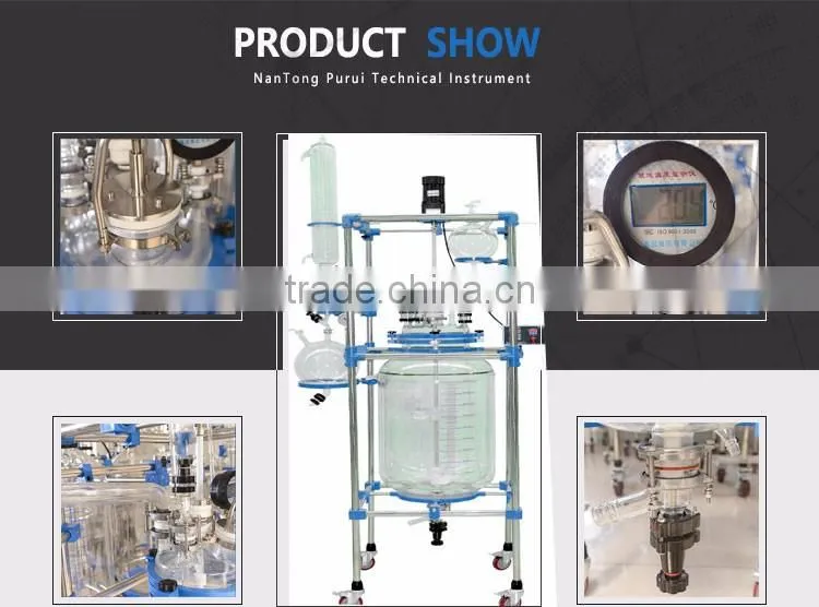 high pressure lab mini jacketed glass reactor