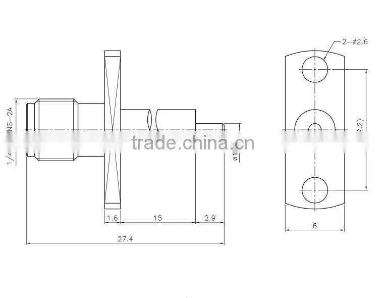 SMA Connector,Female Straight Panel Receptacle Coaxial Connector