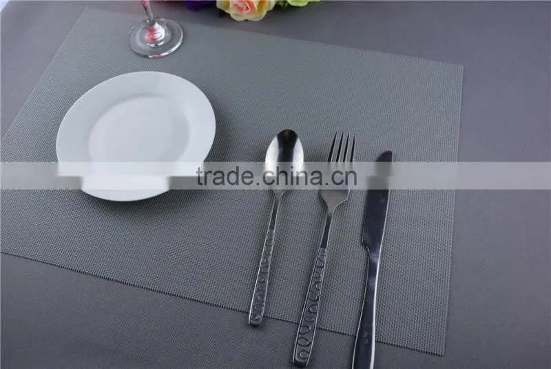 PVC Plastic Table mat dinner placemat light grey placemat pure color 45*30cm