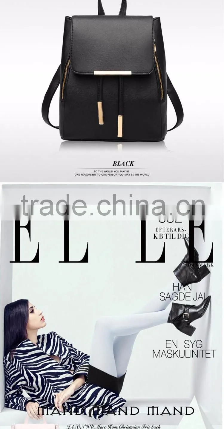 2016 summer new style for leisure PU backpack college student school shoulder bag