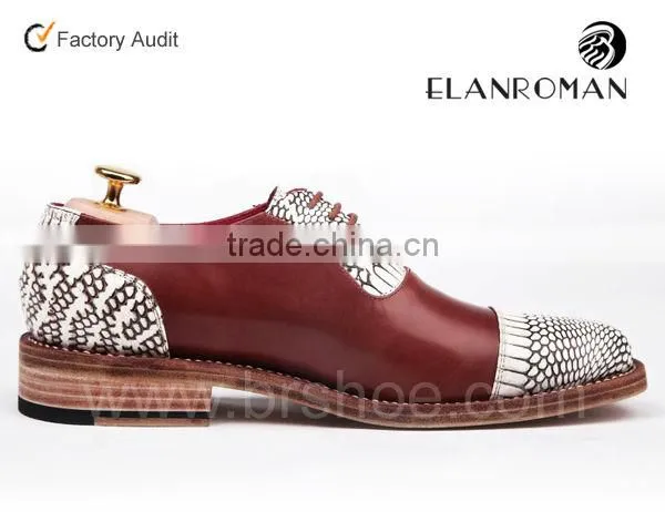 snake skin embossed leather male shoes lace up dress formal male shoes