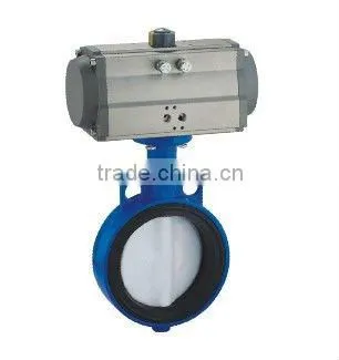 pneumatic fluorine lined butterfly valve