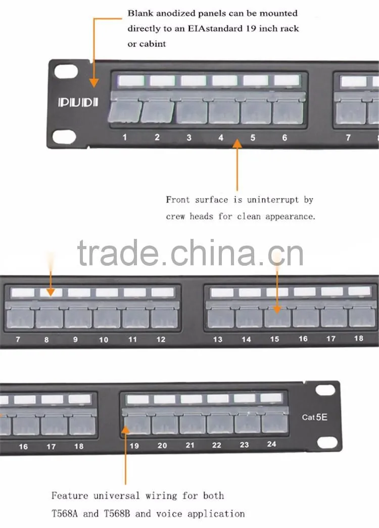 Network panel with led light, cat5e rj45 cable patch panel