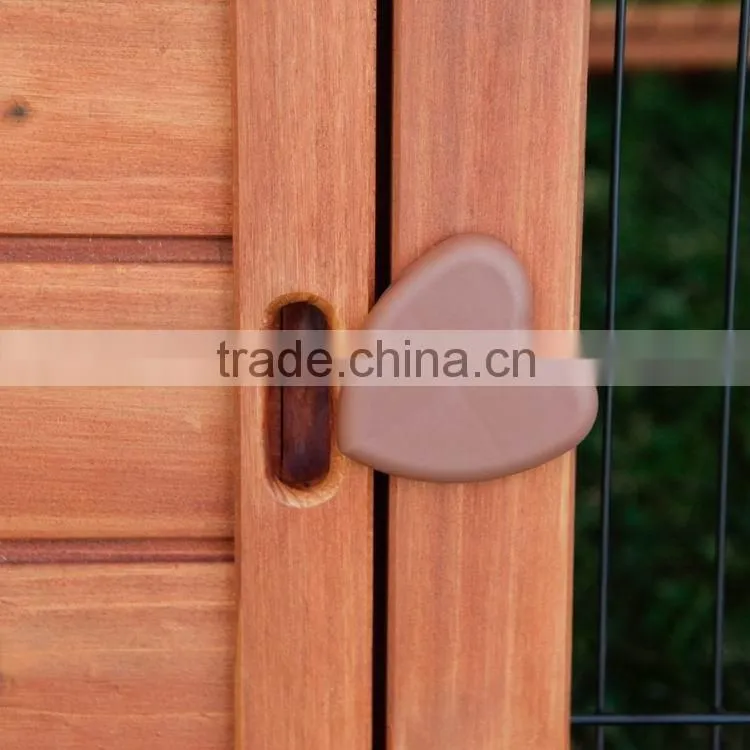 outdoor wooden triangle rabbit hutch