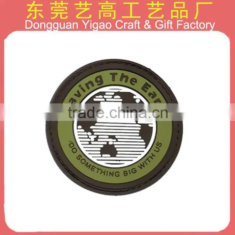 China factory custom 3D company logo PVC rubber patches/silicone patch