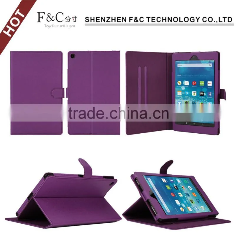 2015 Hot selling pu leather rotation case for Amazon Kindle Fire HD 8'' book style with different angel