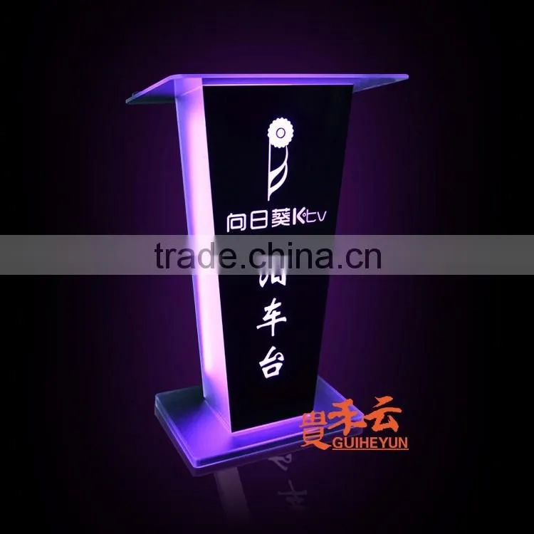 acrylic night bar acrylic LED table designs, night club dj facade, night bar booth