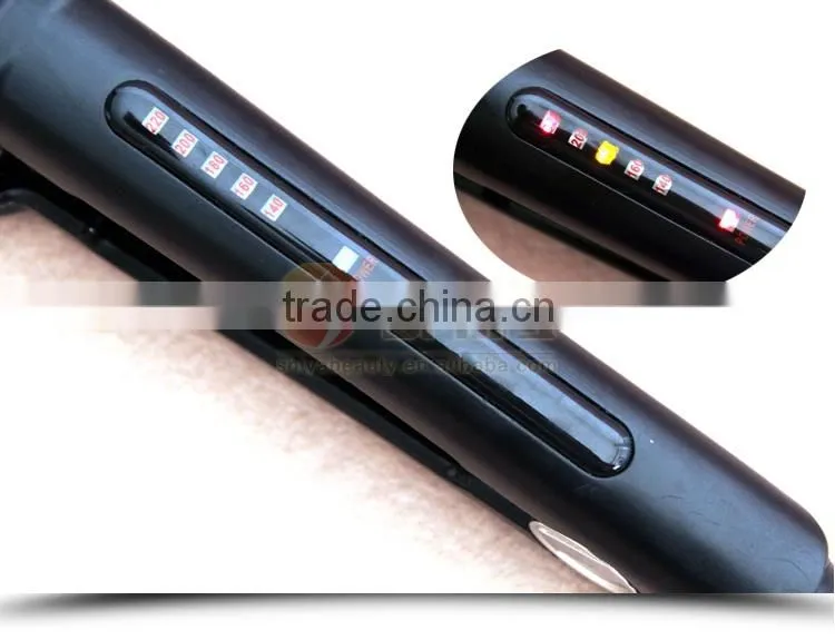 2015 new products hair dressing tools 2 in 1 LCD and lED unite flat iron hair straightener titanium SY-869