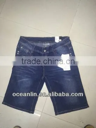 New design short jeans pants for lady