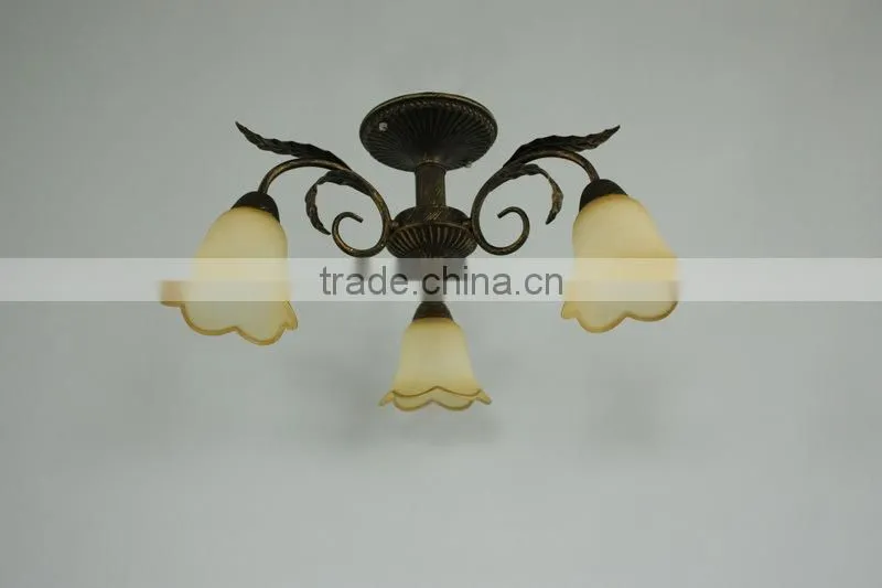 Yellowish Flower 3 lampholder Chandelier pendant for living room