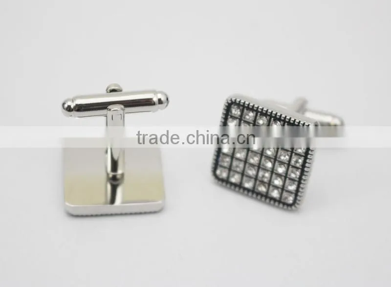 Men's jewelry Square with crystal cufflinks groom cufflinks with crystals