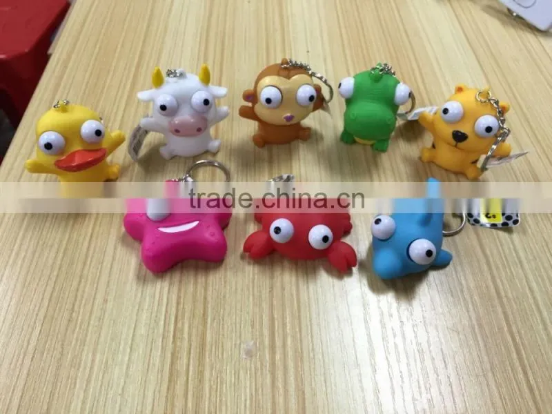 colorful 3D plastic soft pvc carton key chain