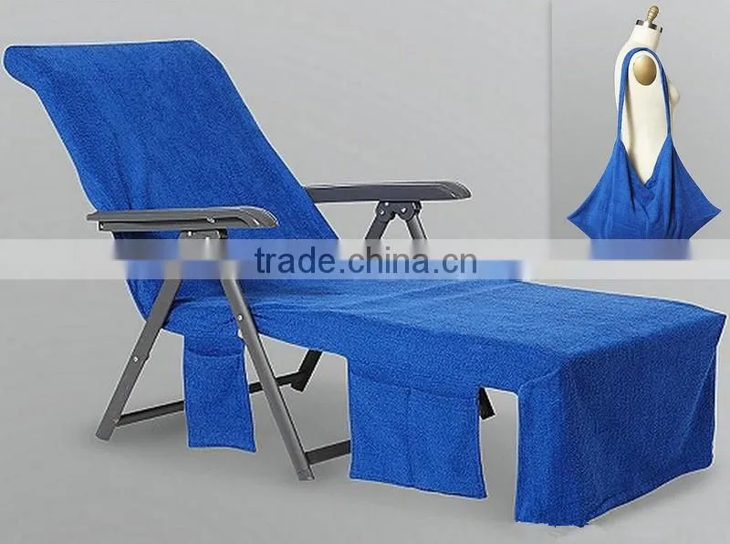 china supplier custom cotton or microfiber Portable beach lounger towel