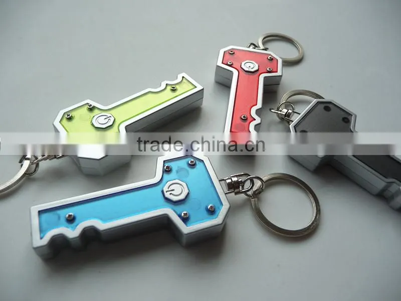 Promotion new design key shape Mini led light keychain