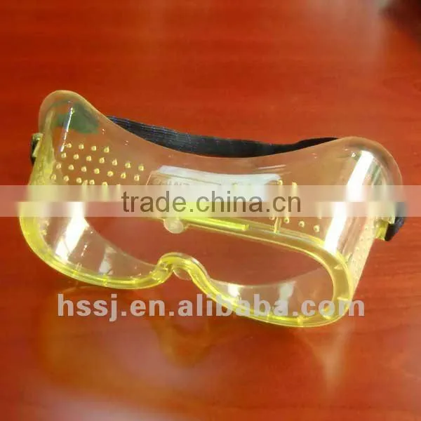 4 indirect vents dental safety goggles 1.3mm PC lens & frame safety goggles transparent safety goggles for sales