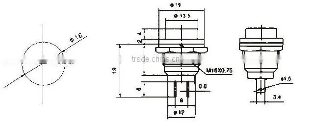 PBS-26B self-locking push button switch push button switch cover push button cap switch(FBELE)