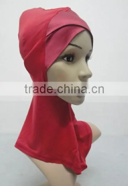 C047 new style both sides satin crossover ninja inner underscarf,full underscarf to cover neck