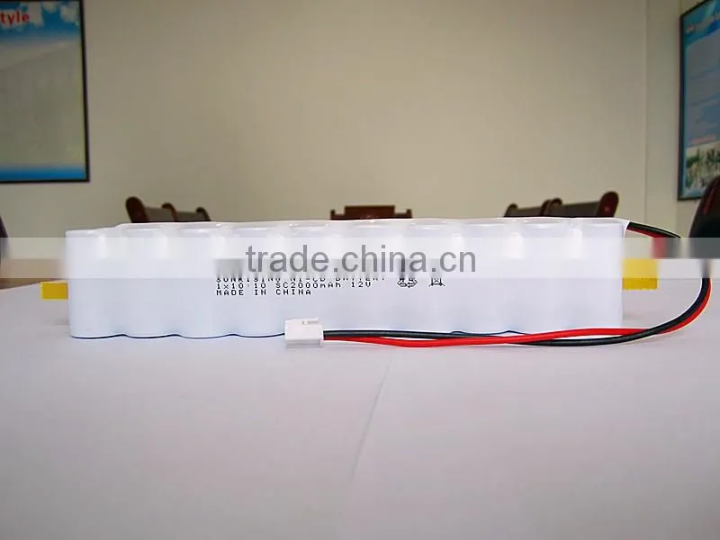 NiCd Rechargeable battery sc 12v 2000 ni cd battery pack /sc2000 nicd battery pack