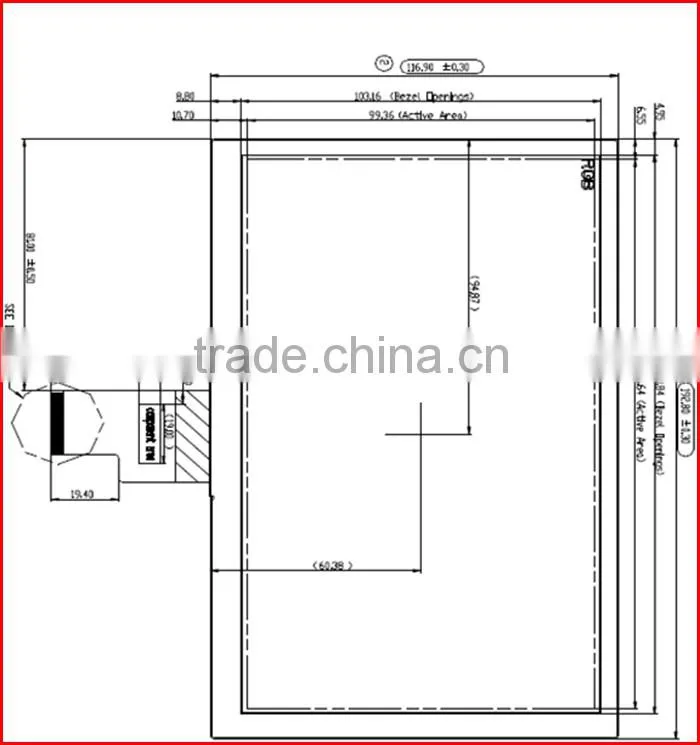 8inch 600nits 1024*600 high brightness lcd display module with lvds interface
