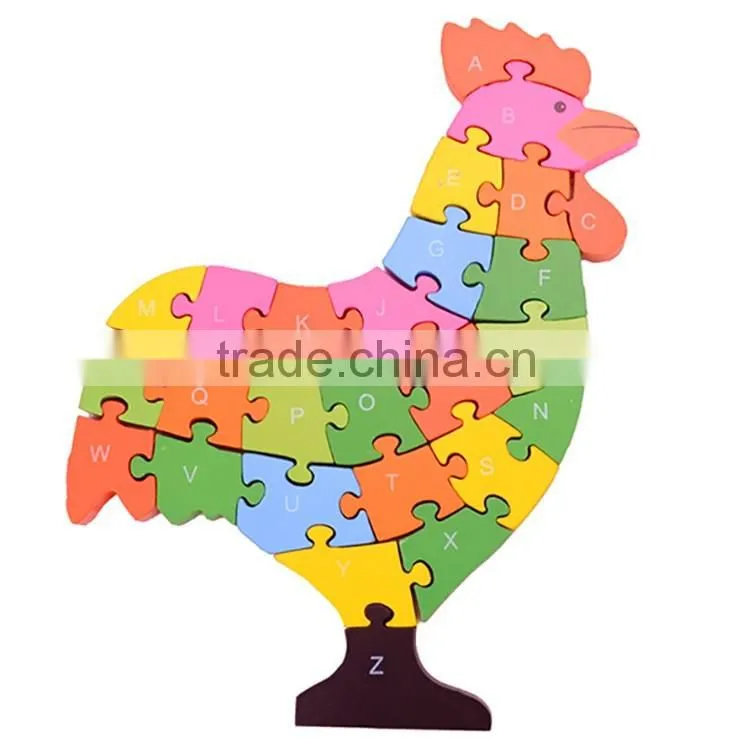 animal wooden puzzle number letter intelligent toy for children