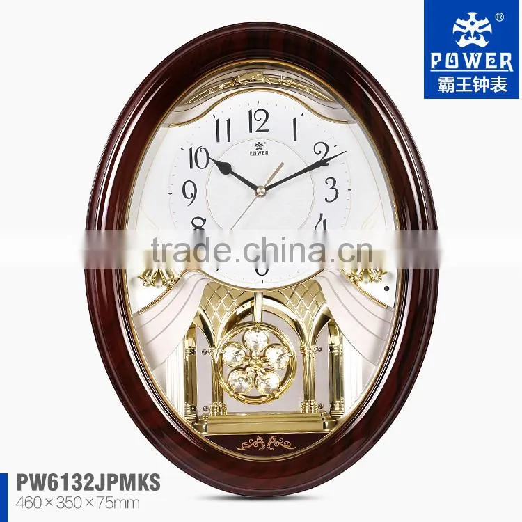 Plastic Case Decorative Pendulum Antique Modern Plastic Clock With 18 Music For Chiming And Sweep Quartz movement
