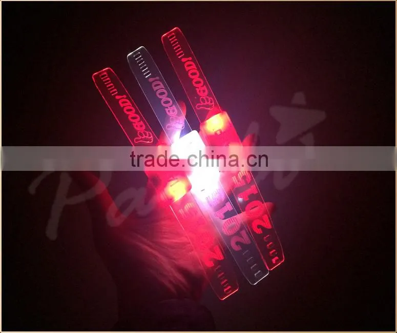 Promotional gift Happy led flashing wristbands assorted colors