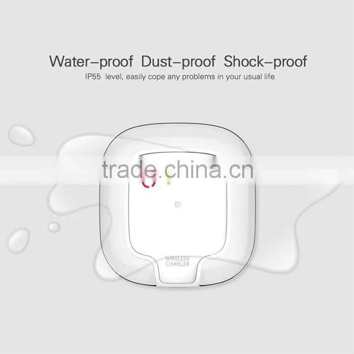 Waterproof Qi Standard Wireless Charger Adapter White