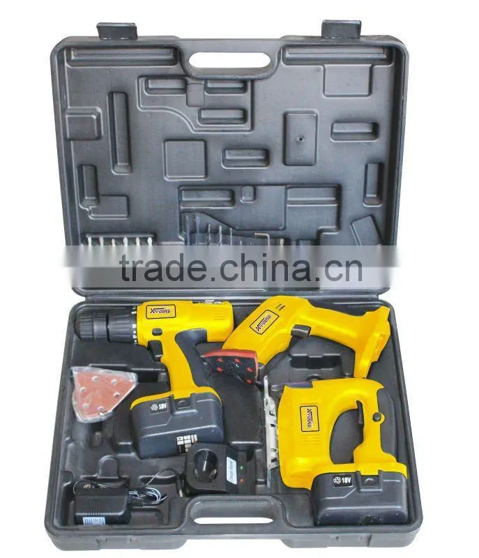3 IN 1 Cordless tool set with drill, sander, jia saw in BMC packing