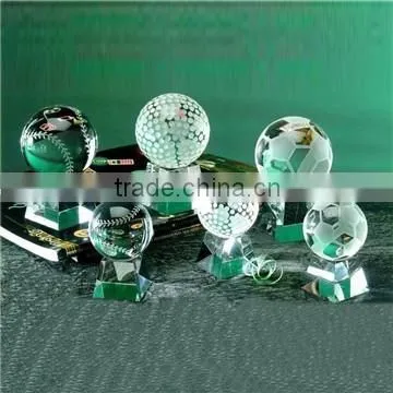 Crystal rugby trophies with player engraved for sport awards