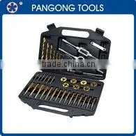 High quality BSP taps and dies and drill bit in metal box hand tool kit