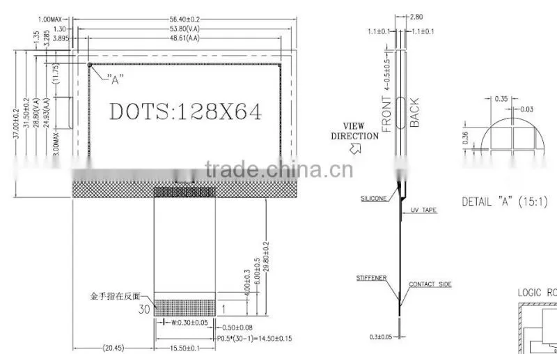 COG 12864-FA LCD display list (and) interface