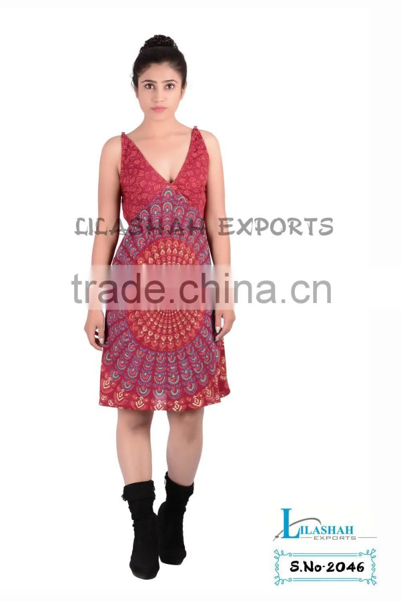 Rayon mandala dress Rayon Casual Dresses NEW Womens Sleeveless Solid Beach Tank Dress Sundress
