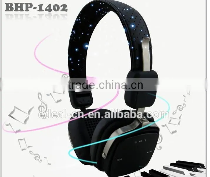 Metal Professional customize Wireless Bluetooth headphone with mic / bluetooth earphone For cell phone ,BSCI supplier