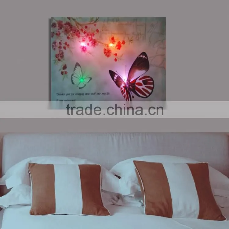 LED canvas painting wall art, lighted up candle painting,Christmas wall decor LED canvas painting