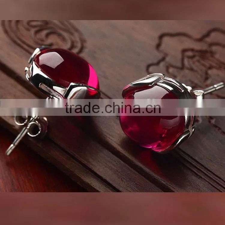 colored natural ruby agate opal single stone earring designs