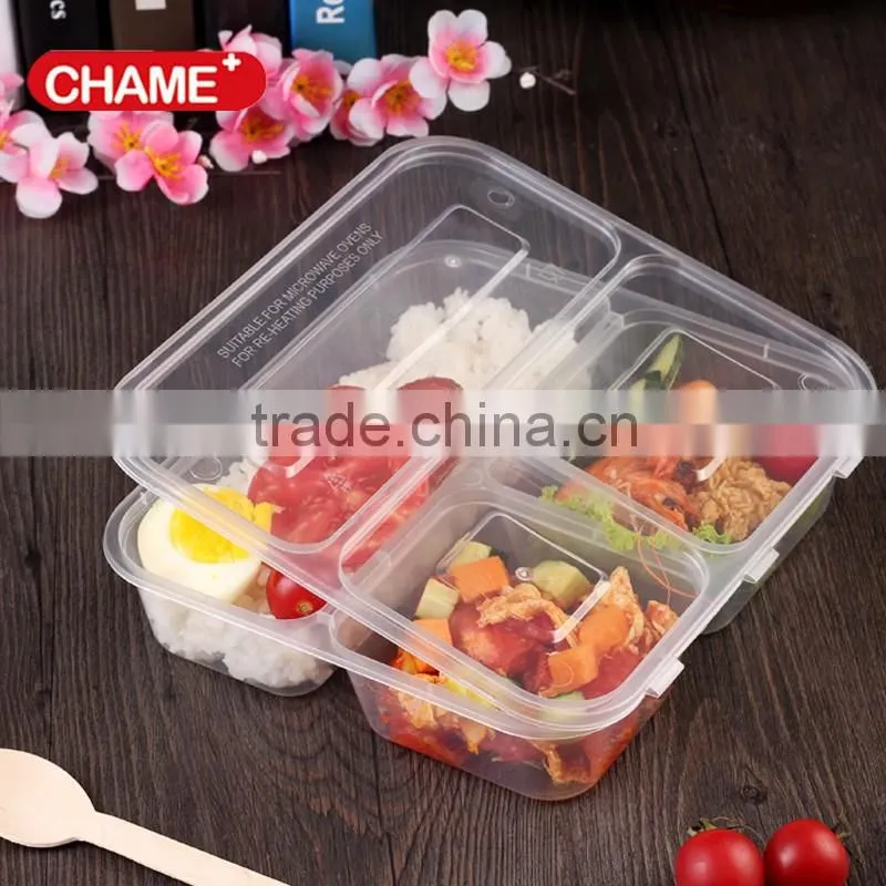 Best selling stackable 3 compartment plastic meal prep container