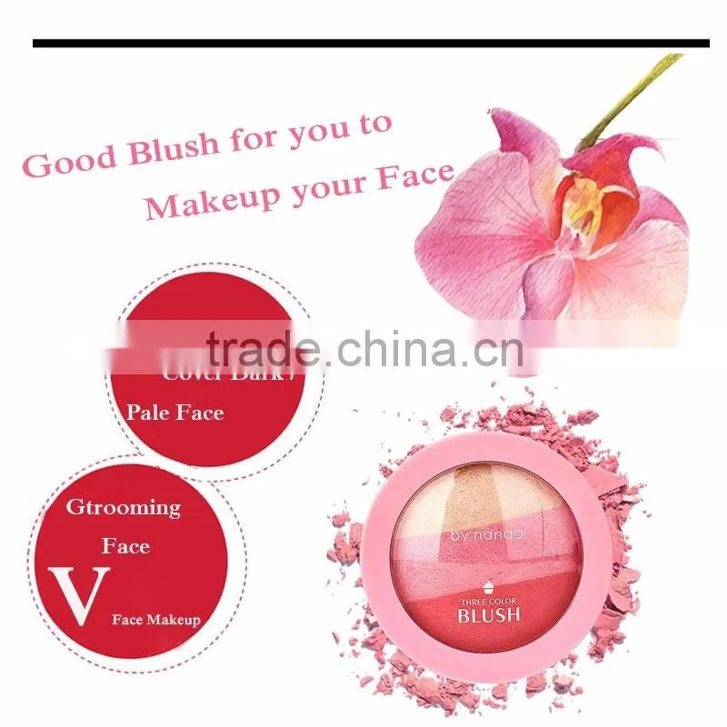 BY BANDA 3color/pcs Natural Face Blush Powder Blusher Longlasting Makeup Blusher