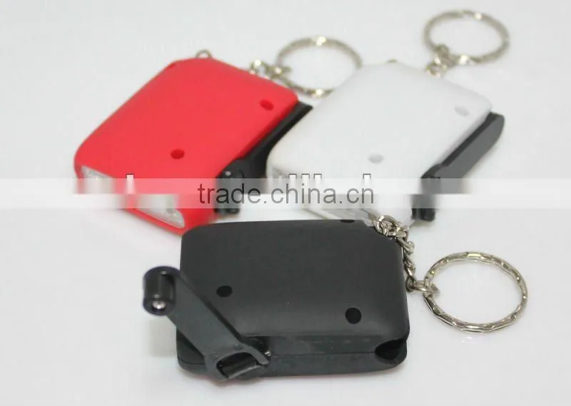 3 LED Mini Dymano Solar charge Keychain Light