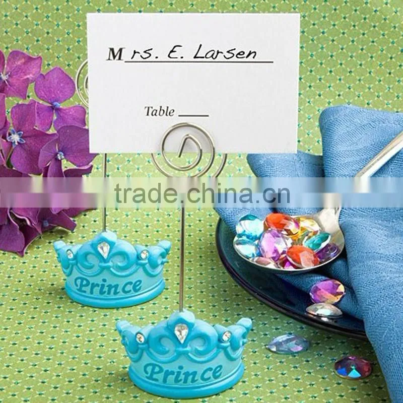 Pink Princess Crown Place Card Holder for baby shower favors