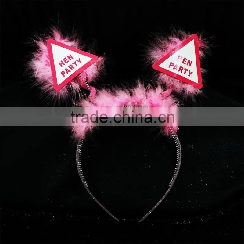 Bridesmaid Accessory Pink Ostrich Feather Headband Hen Party Headband For Hen Party