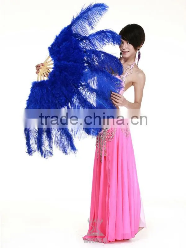 Belly Dance Costume Feather Fans, Performance Qstrich Feather Fan for Dancer (DJ1003)