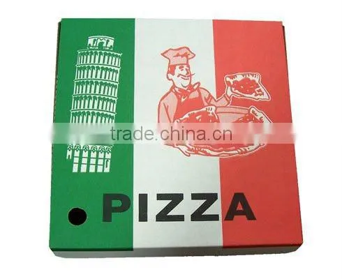 Eco-friendly custom 6-18''high quality and cheap price pizza box printed logo/disposable corrugated pizza box