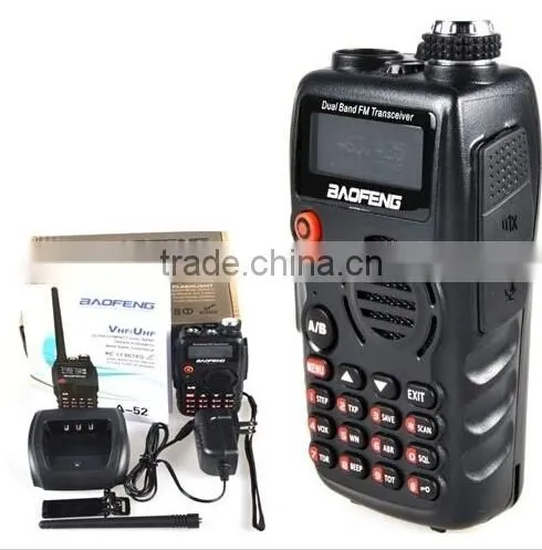 New Black VHF + UHF 136-174MHz/400-520MHz 5W 128CH VOX Dual band BaoFeng Two Way Radio A52