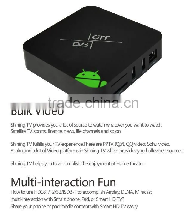 New Arrival Dual Core DVB-S2 digital Satellite TV Box Android 4..2.2 DVB HD S2 Satellite Receiver Support Wifi
