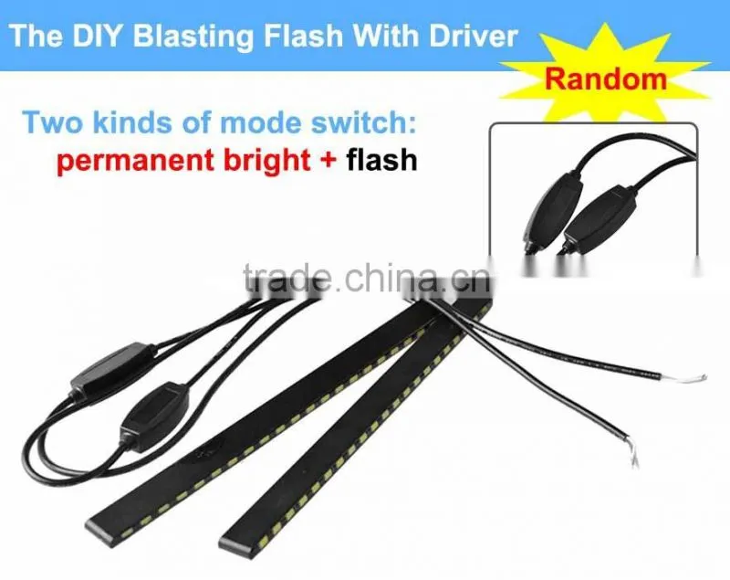 Latest flexible LED drl light permanent bright and flash daytime running light