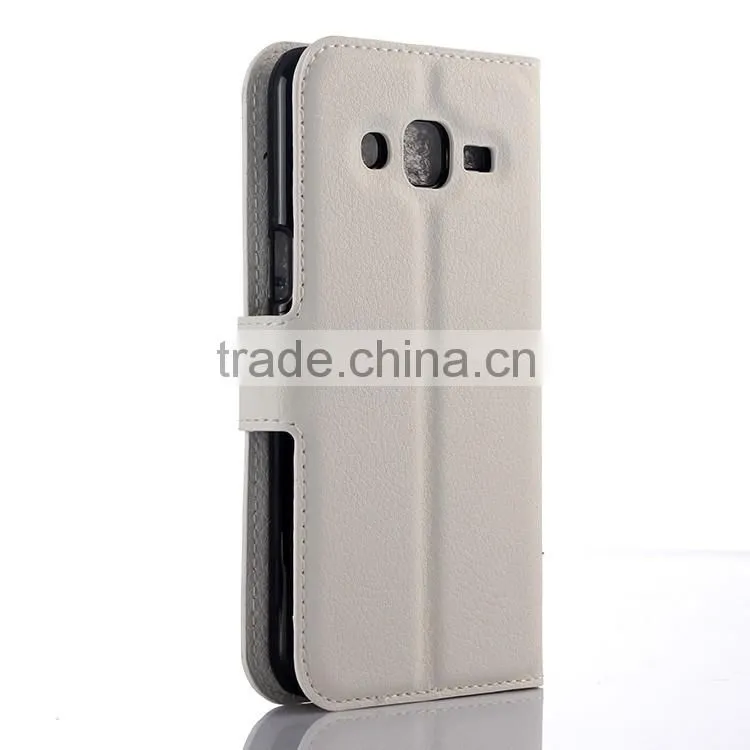 High Quality Leather Holster Card Wallet Folio Stand Flip Case Cover for Samsung GALAXY J3